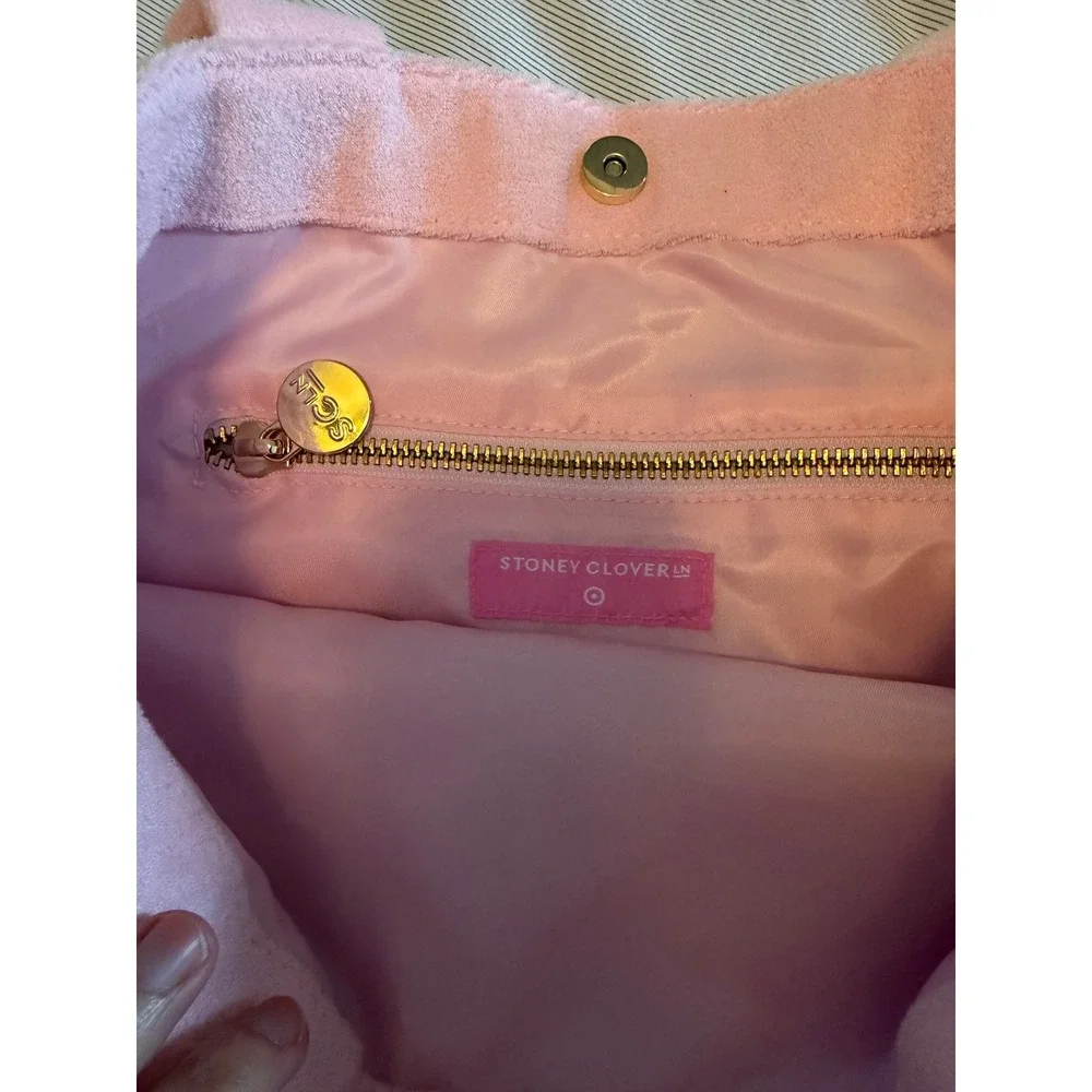 Stoney Clover Lane x Target Pink Terry Cloth Embroidered Tote‎ Bag Shoulder Bag